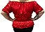 Blusa Estilo Ciganinha com Manga Curta  Moda Cigana Vermelho - Imagem 2