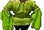 Blusa Estilo Ciganinha com Manga Longa Moda Cigana Verde Limão - Imagem 2