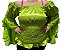 Blusa Estilo Ciganinha com Manga Longa Moda Cigana Verde Limão - Imagem 3