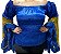 Blusa Estilo Ciganinha com Manga Longa Moda Cigana Azul - Imagem 3