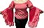 Blusa Estilo Ciganinha com Manga Longa Moda Cigana Rosa - Imagem 1
