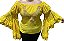 Blusa Estilo Ciganinha com Manga Longa Moda Cigana Amarelo - Imagem 1