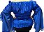 Blusa Estilo Ciganinha com Manga Longa Moda Cigana Azul - Imagem 3