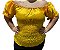 Blusa Estilo Ciganinha com Manga Curta  Moda Cigana Amarelo - Imagem 1