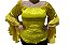 Blusa Estilo Ciganinha com Manga Longa Moda Cigana Amarelo - Imagem 3