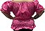 Blusa Estilo Ciganinha com Manga Curta  Moda Cigana Rosa - Imagem 2