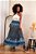 Saia Longa 3 Marias Moda Boho Chic Azul Luxo Estilo Indiana - Imagem 4