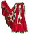 Saia Longa Cigana Modelo 1 Babados com 15 metros de roda Vermelho - Imagem 3