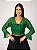 Blusa Bolero Estilo Ciganinha Verde Transpassado - Imagem 3