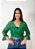 Blusa Bolero Estilo Ciganinha Verde Transpassado - Imagem 2