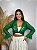 Blusa Bolero Estilo Ciganinha Verde Transpassado - Imagem 1