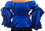 Blusa Estilo Ciganinha com Manga Longa Moda Cigana Azul - Imagem 2