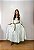 Saia longa boho chic estilo com 10 metros de roda Branco e Verde - Imagem 4