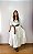 Saia longa boho chic estilo com 10 metros de roda Branco e Rosa - Imagem 3