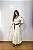 Saia longa boho chic estilo com 10 metros de roda Branco e Preto - Imagem 4