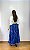 Saia longa boho chic estilo com 10 metros de roda Azul e Branco - Imagem 4
