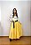 Saia longa boho chic estilo com 10 metros de roda Amarelo e Rosa - Imagem 1