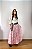 Saia longa boho chic estilo com 10 metros de roda Rosa e Vermelho - Imagem 1
