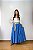 Saia longa boho chic estilo com 10 metros de roda Azul Escuro - Imagem 1