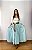 Saia longa boho chic estilo com 10 metros de roda Azul - Imagem 4