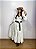 Saia longa boho chic estilo com 10 metros de roda Branco e Dourado - Imagem 2