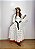 Saia longa boho chic estilo com 10 metros de roda Branco com Vermelho - Imagem 4