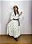 Saia longa boho chic estilo com 10 metros de roda Branco com Vermelho - Imagem 4
