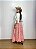 Saia longa boho chic estilo com 10 metros de roda Rosa - Imagem 2
