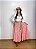 Saia longa boho chic estilo com 10 metros de roda Rosa - Imagem 5