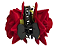 Piranha de Cabelo com 2 Flores De Tecido Veludo - Imagem 1