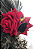 Piranha de Cabelo com 2 Flores De Tecido Veludo - Imagem 4