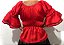 Blusa Estilo Ciganinha com Manga 3/4 Moda Cigana Vermelho - Imagem 2