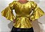 Blusa Estilo Ciganinha com Manga 3/4 Moda Cigana Dourado - Imagem 3