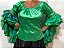 Blusa Estilo Ciganinha com Manga Longa Moda Cigana Verde - Imagem 2