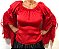 Blusa Estilo Ciganinha com Manga Longa Moda Cigana Vermelho - Imagem 3