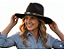 Chapéu Country Vaqueira Rodeio Sertanejo Cowgirl Preto - Imagem 1