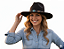 Chapéu Country Vaqueira Rodeio Sertanejo Cowgirl Preto - Imagem 2