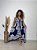 Vestido Longo Modelo Lenço Moda Luxo Estilo Indiana Azul - Imagem 3