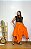 Saia Longa Estilo Boho Chic Modelo Pontas Moda Luxo Laranja - Imagem 3