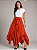 Saia Longa Estilo Boho Chic Modelo Pontas Moda Luxo Terracota - Imagem 2