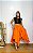 Saia Longa Estilo Boho Chic Modelo Pontas Moda Luxo Laranja - Imagem 4