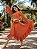 Saia Longa Estilo Boho Chic Modelo Pontas Moda Luxo Laranja - Imagem 1