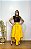 Saia Longa Estilo Boho Chic Modelo Pontas Moda Luxo Amarela - Imagem 2