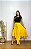Saia Longa Estilo Boho Chic Modelo Pontas Moda Luxo Amarela - Imagem 3
