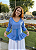Blusa Estilo Ciganinha com Manga 3/4 Moda Cigana Azul Claro - Imagem 3