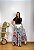 Saia Longa Estilo Boho Chic Modelo Pontas Moda Luxo Estampada - Imagem 2