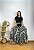 Saia Longa Estilo Boho Chic Modelo Pontas Moda Luxo Estampada - Imagem 1