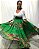 Saia Longa Cigana Modelo Patchwork com 12 metros de roda Verde - Imagem 2