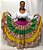 Saia Longa Cigana Modelo Patchwork com 12 metros de roda Verde - Imagem 3