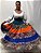 Saia Longa Cigana Modelo Patchwork com 12 metros de roda Laranja - Imagem 3